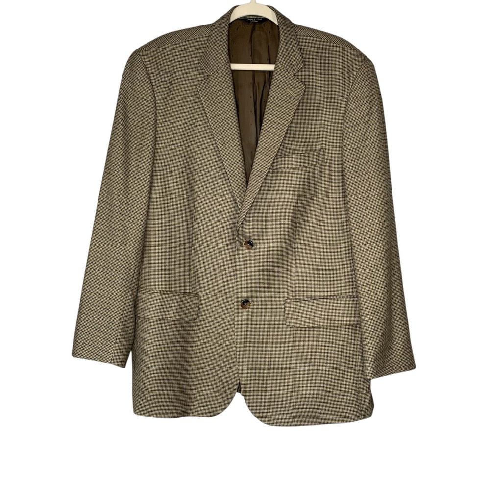 Joseph & Feiss Gold multi color plaid houndstooth sport coat. Size 44Reg